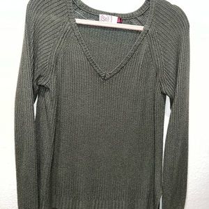 Green knitted sweater